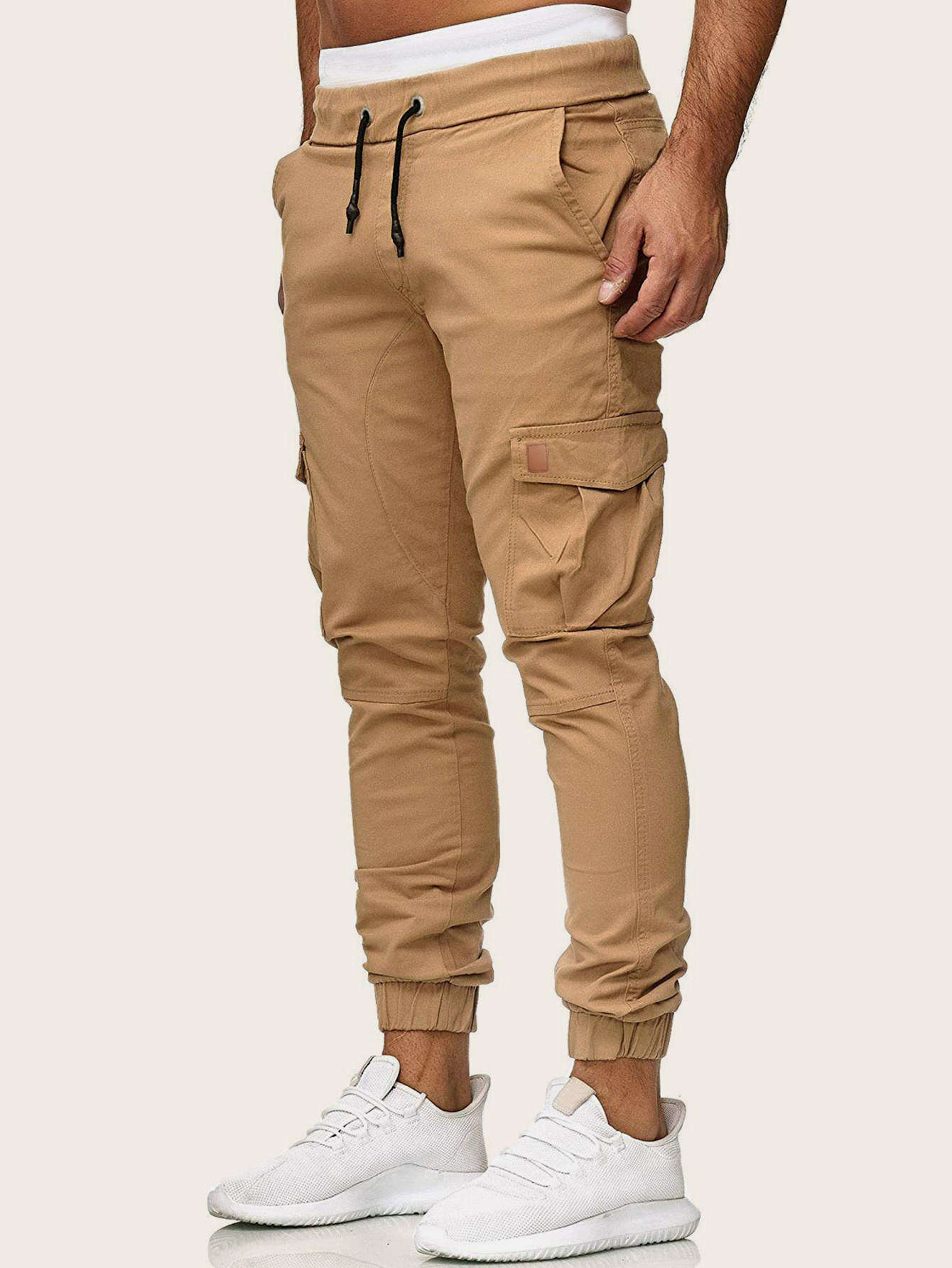 Pantalones cargo de hombres de cintura con cordón con bolsillo lateral |  Mode de Mujer | SHEIN España