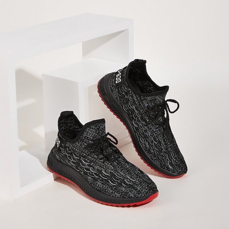 

Guys Lace-up Front Chunky Sneakers, Black