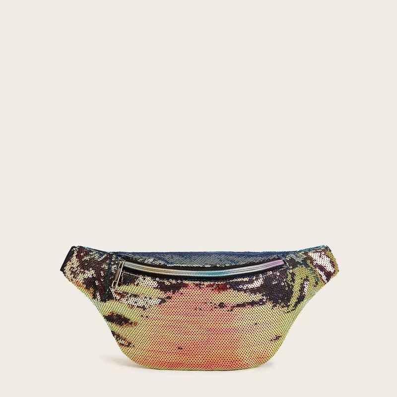 

Sequin Overlay Fanny Pack, Multicolor