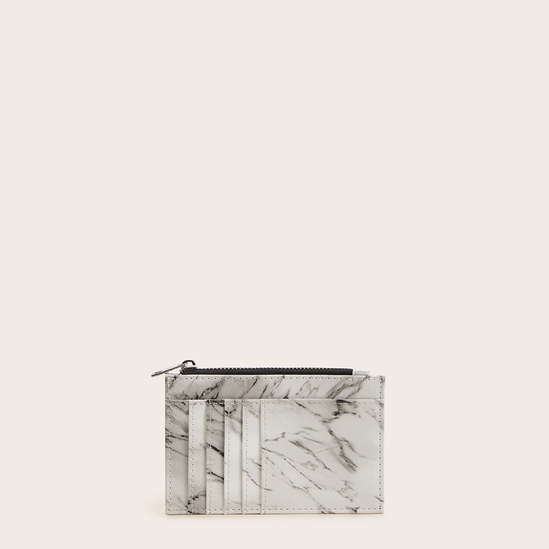 

Marble Pattern Purse With Card Holder, Multicolor