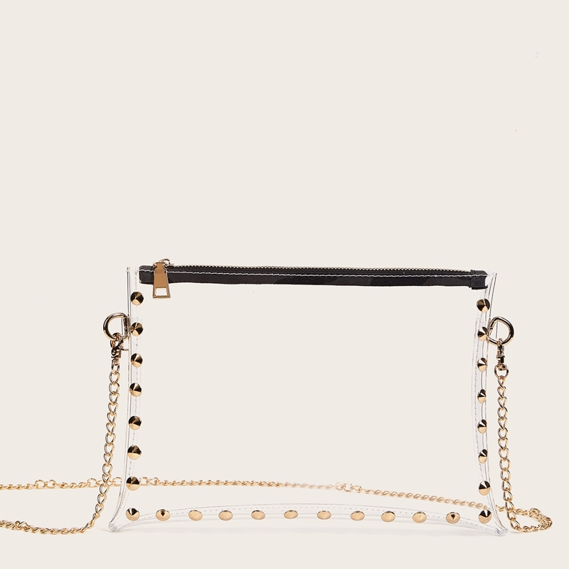 

Studded Decor Clear Crossbody Bag
