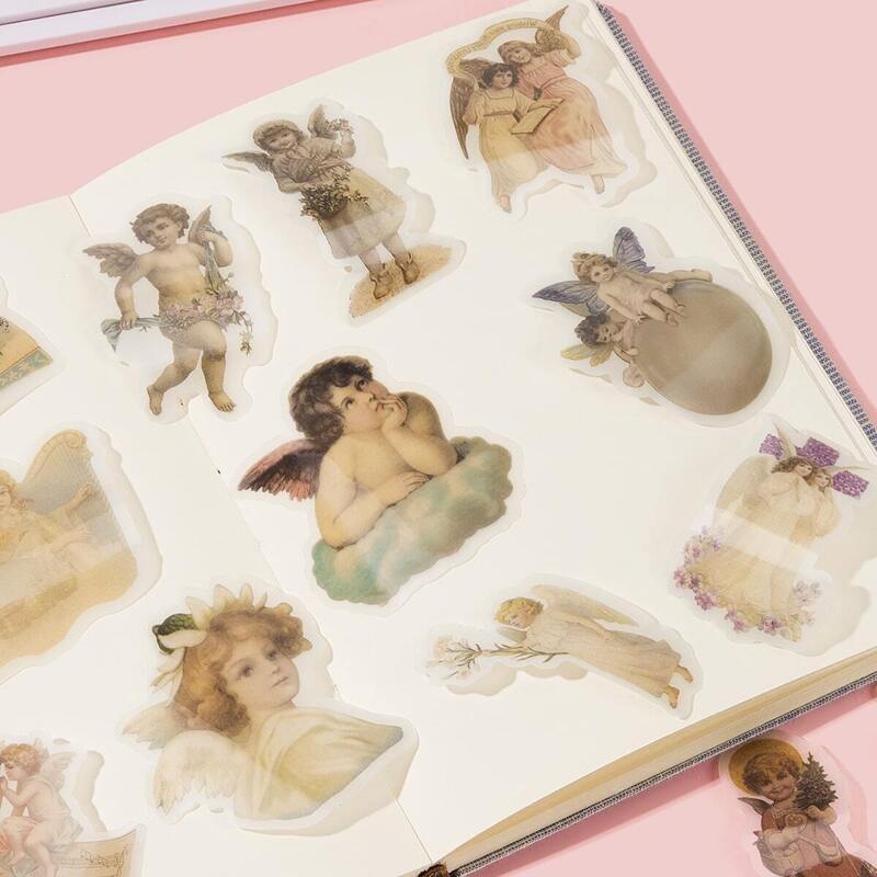 

Cute Angel Print Sulfuric Acid Paper Sticker 50pcs
