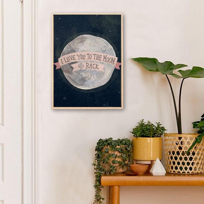 

Cartoon Moon & Letter Wall Print Without Frame