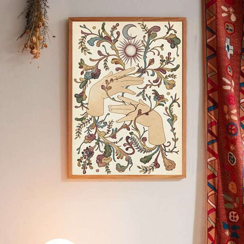 

Floral & Hands Wall Print Without Frame