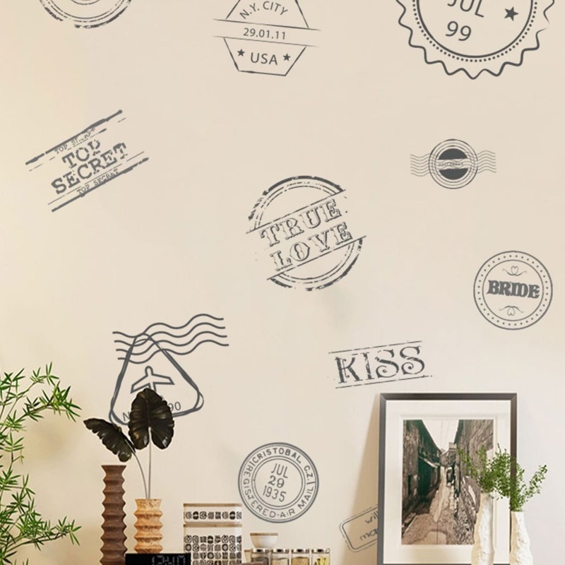

Vintage Postmark Stamp Print Wall Sticker
