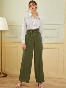 Solid Hidden Button Placket Shirt - White - View 5