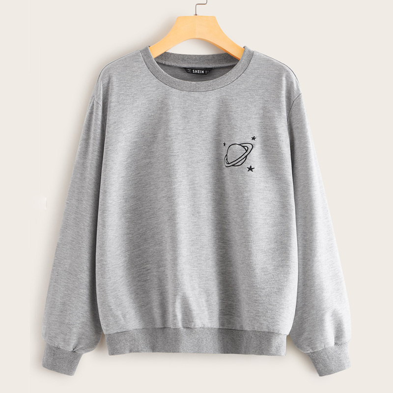 

Embroidered Heather Grey Sweatshirt