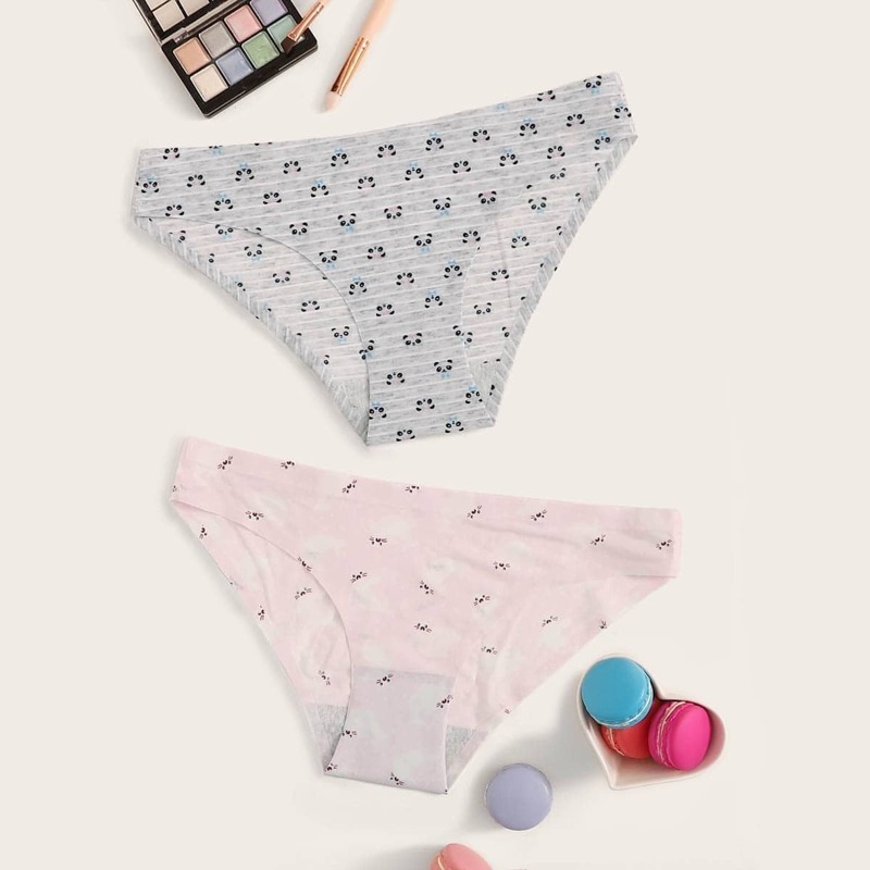 

Cartoon Print Panty Set 2pack, Multicolor