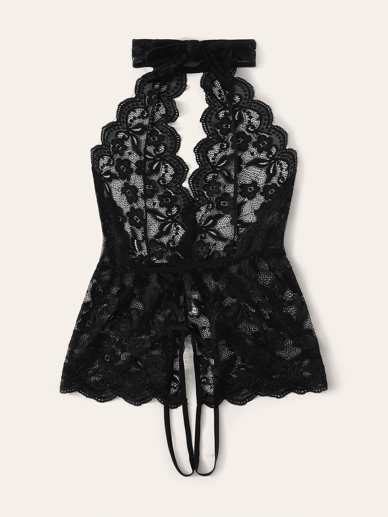 Floral Lace Scalloped Trim Cutout Teddy Bodysuit SHEIN USA