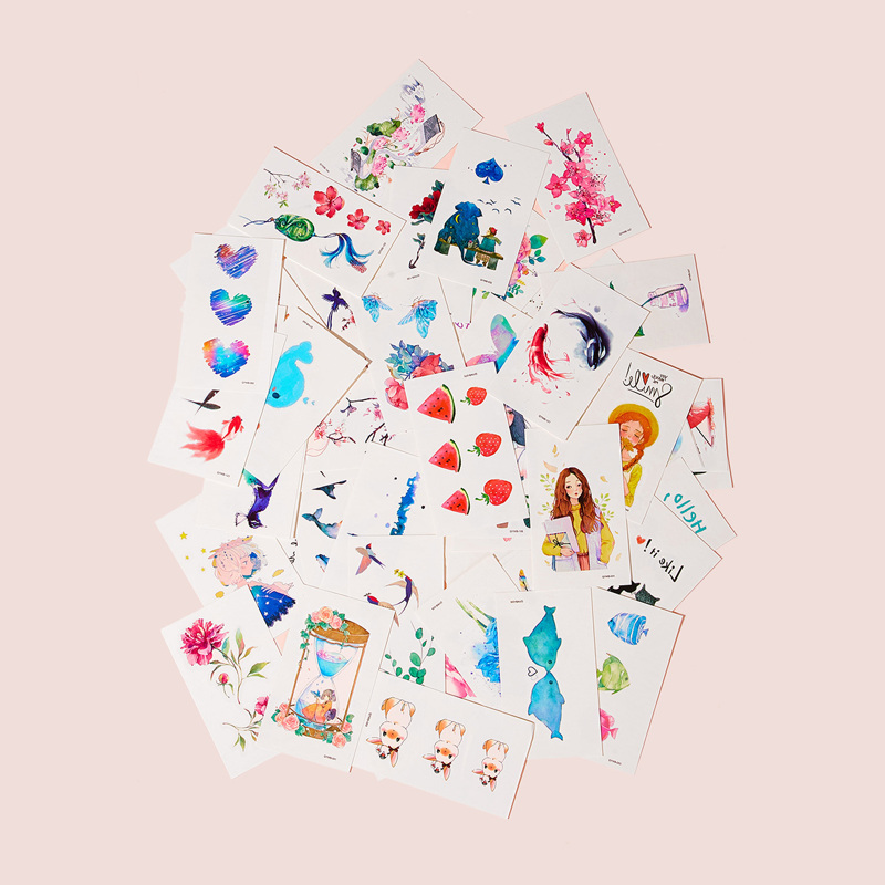 

Heart & Butterfly Pattern Tattoo Sticker 70sheets, Multicolor