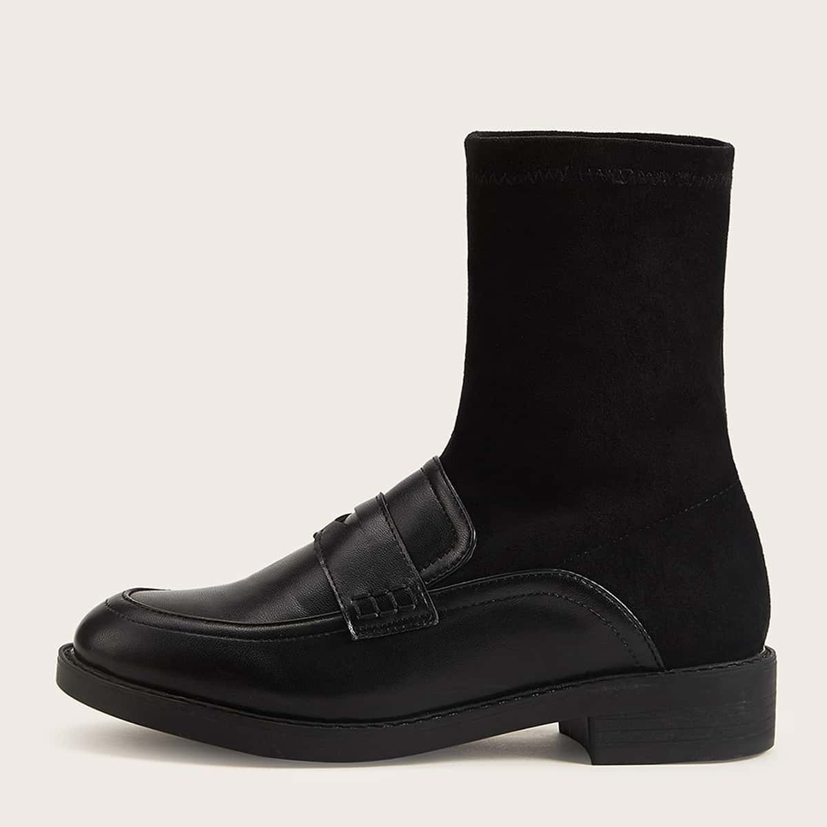 

Loafers Design High Top Boots, Black