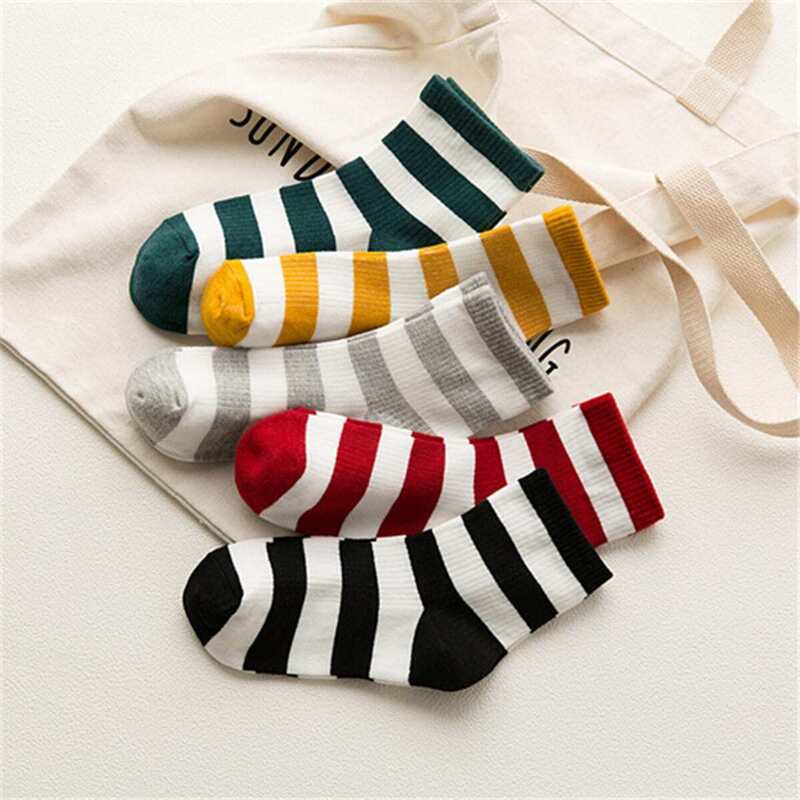 

Striped Pattern Socks 5pairs, Multicolor