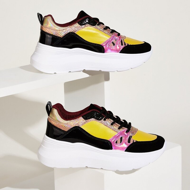 

Lace-up Front Chunky Sneakers, Multicolor