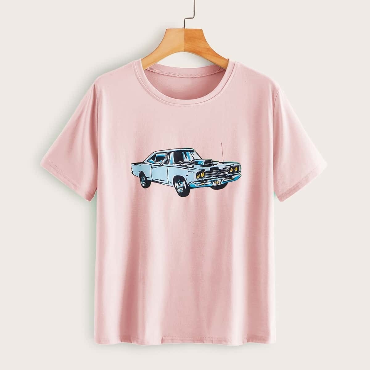 

Car Print Pink Tee