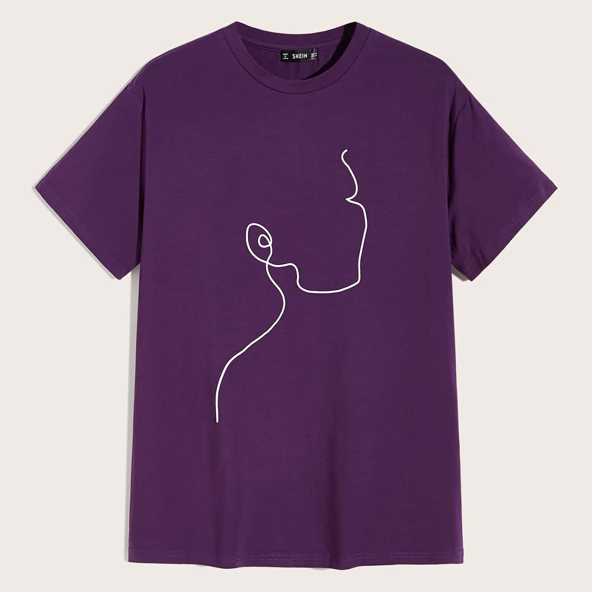 

Guys Graphic Print Tee, Purple