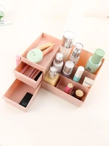 Desktop Cosmetic Storage Box - Pink - View 2