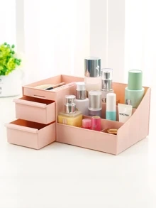 Desktop Cosmetic Storage Box - Pink - View 3
