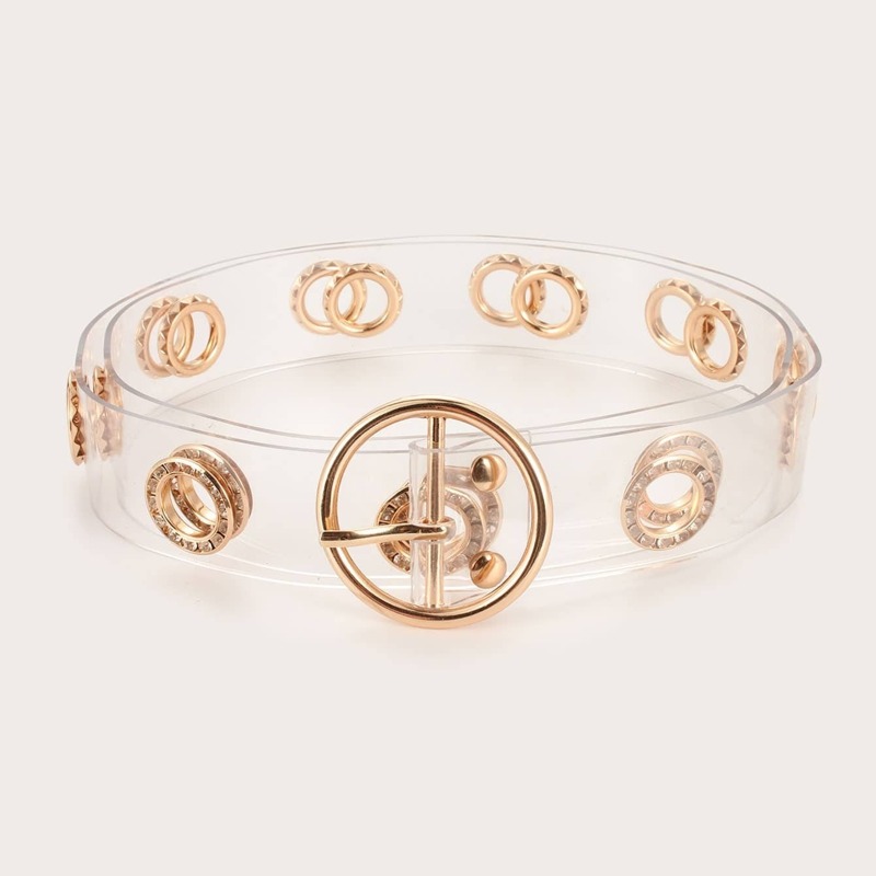 

Round Pin Buckle Transparent Belt