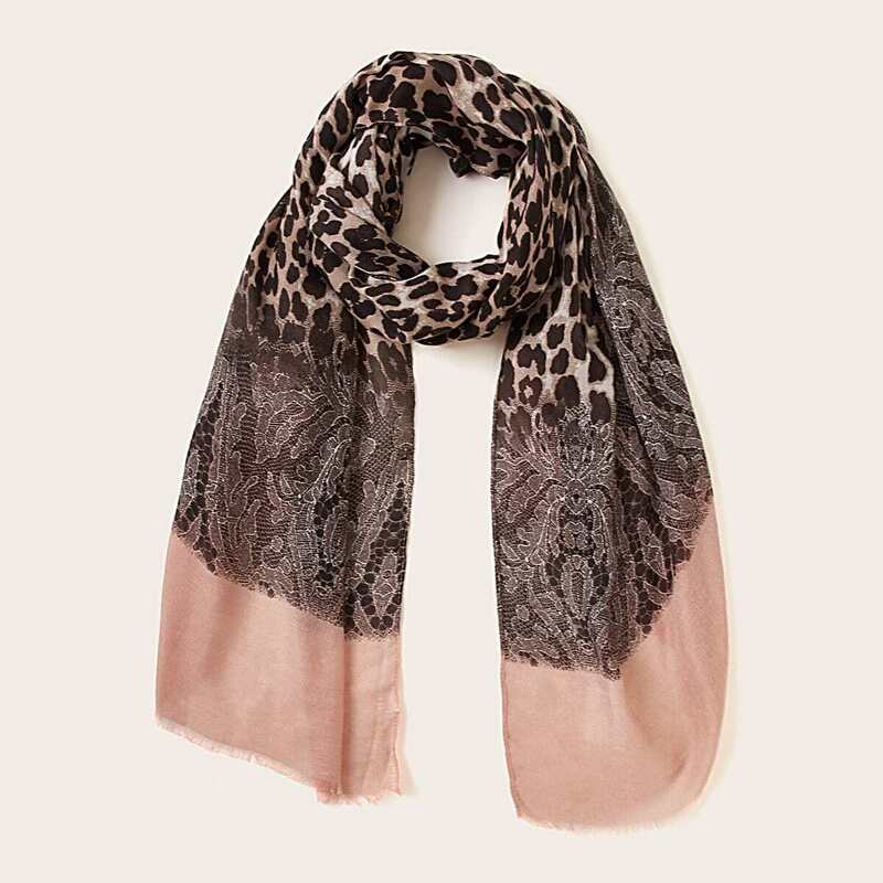

Leopard Pattern Scarf, Multicolor