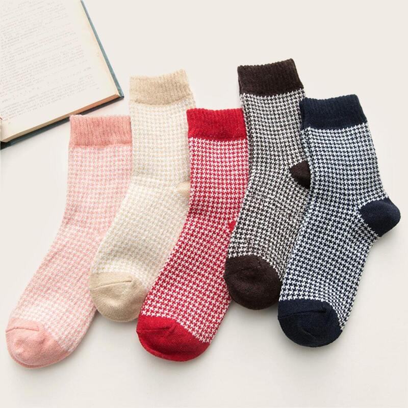 

Houndstooth Socks 5pairs, Multicolor