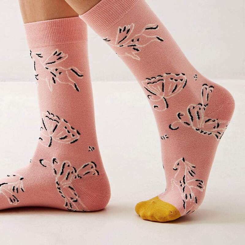 

Pegasus & Butterfly Pattern Socks 1pair, Pink