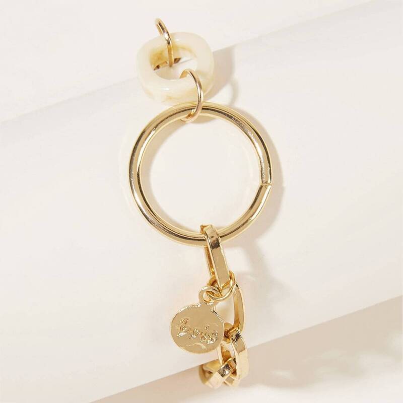 

Ring Decor Chain Bracelet 1pc, Gold