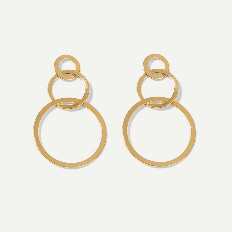

Triple Hoop Earrings 1pair, Gold