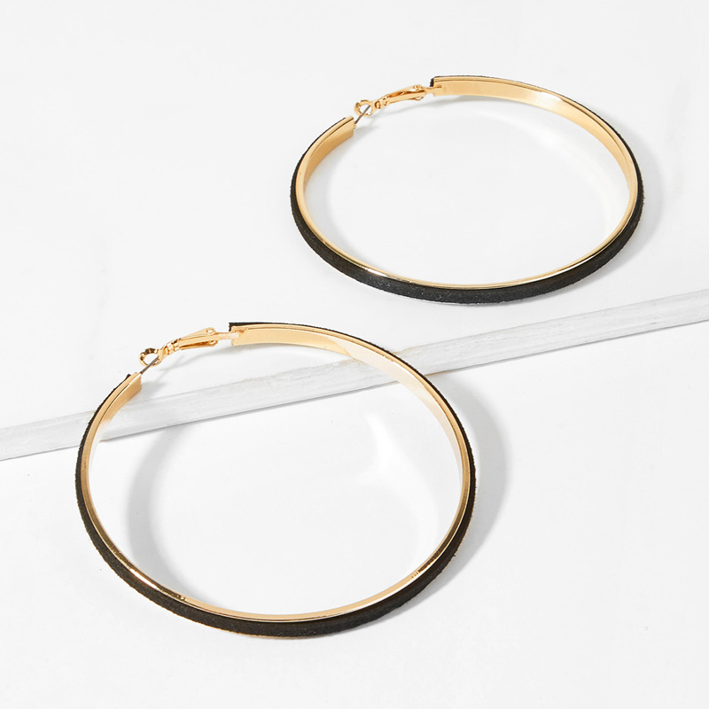 

Slim Hoop Earrings 1pair, Black