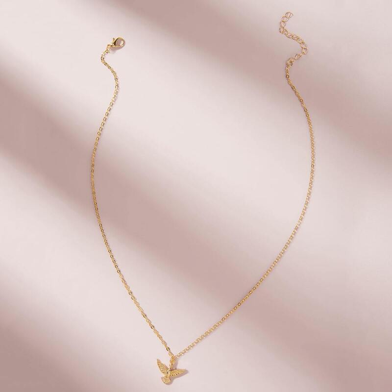 

Bird Charm Necklace 1pc, Gold