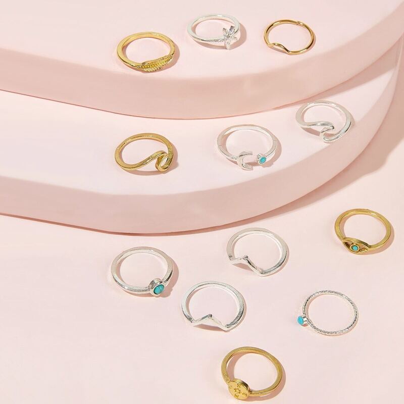 

Moon & Starfish Decor Ring 12pcs, Multicolor