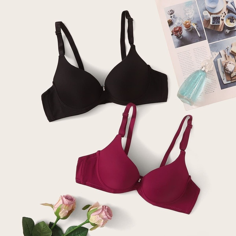 

Adjustable Strap Underwire Bra Set 2pack, Multicolor