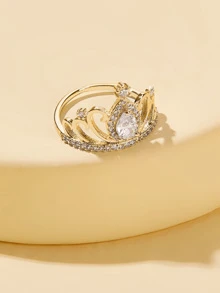 Rhinestone Decor Crown Ring 1pc | SHEIN USA