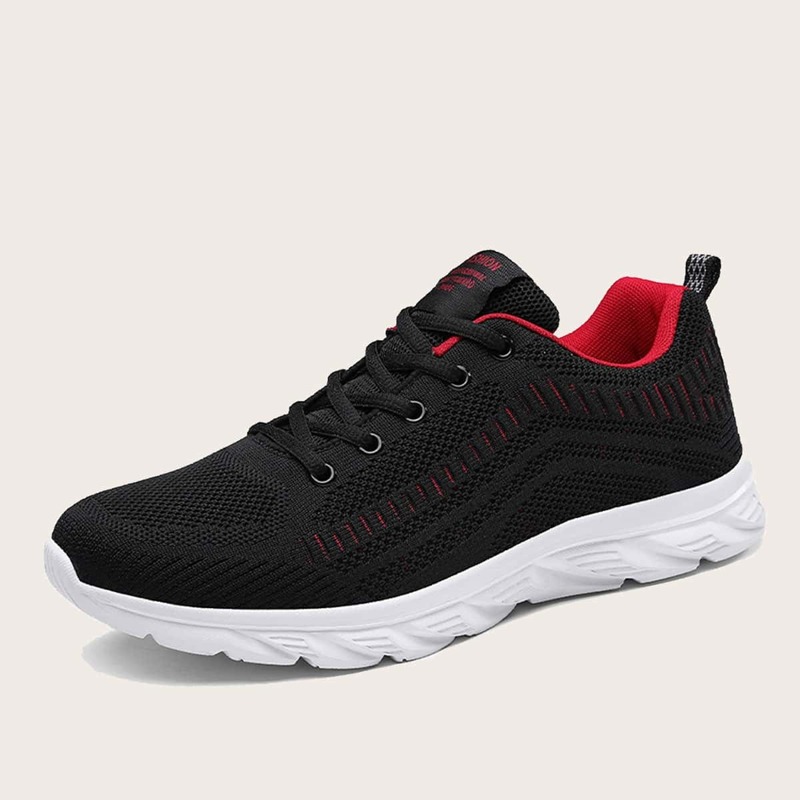 

Guys Lace-up Front Knit Sneakers, Black