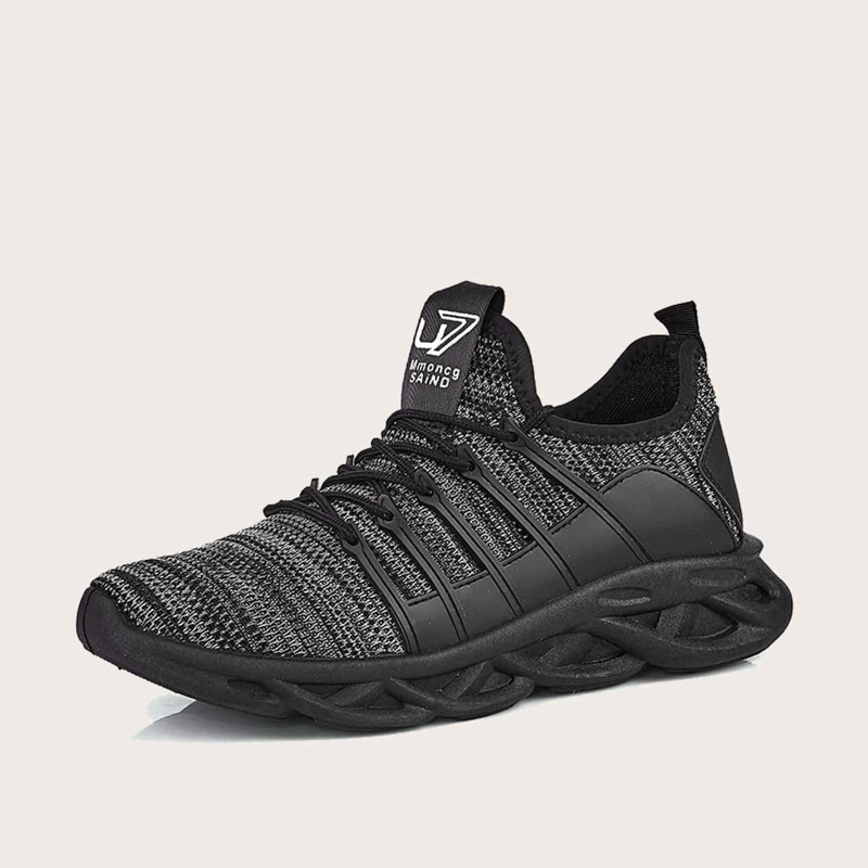 

Guys Lace-up Front Knit Sneakers, Black