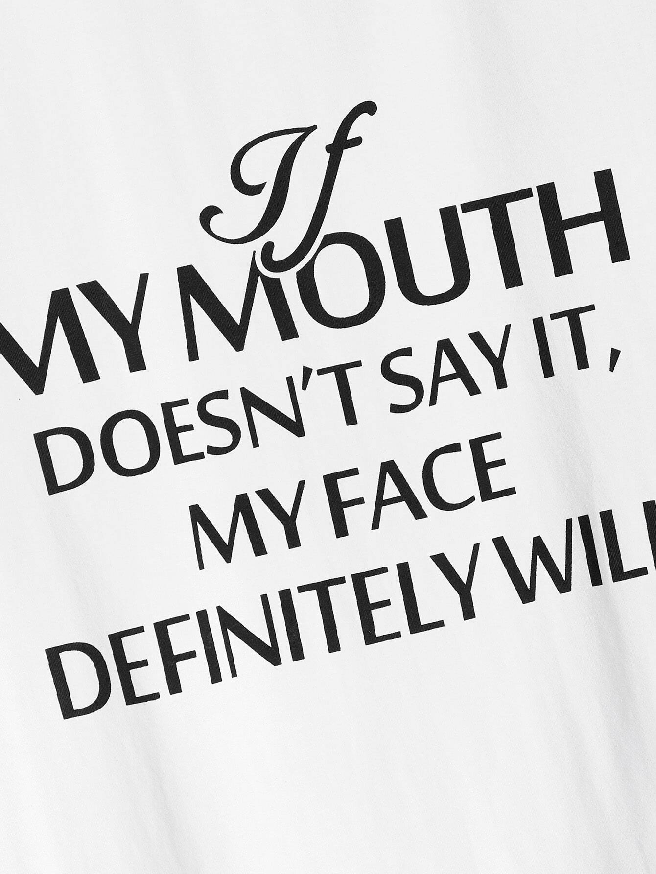 men slogan print tee