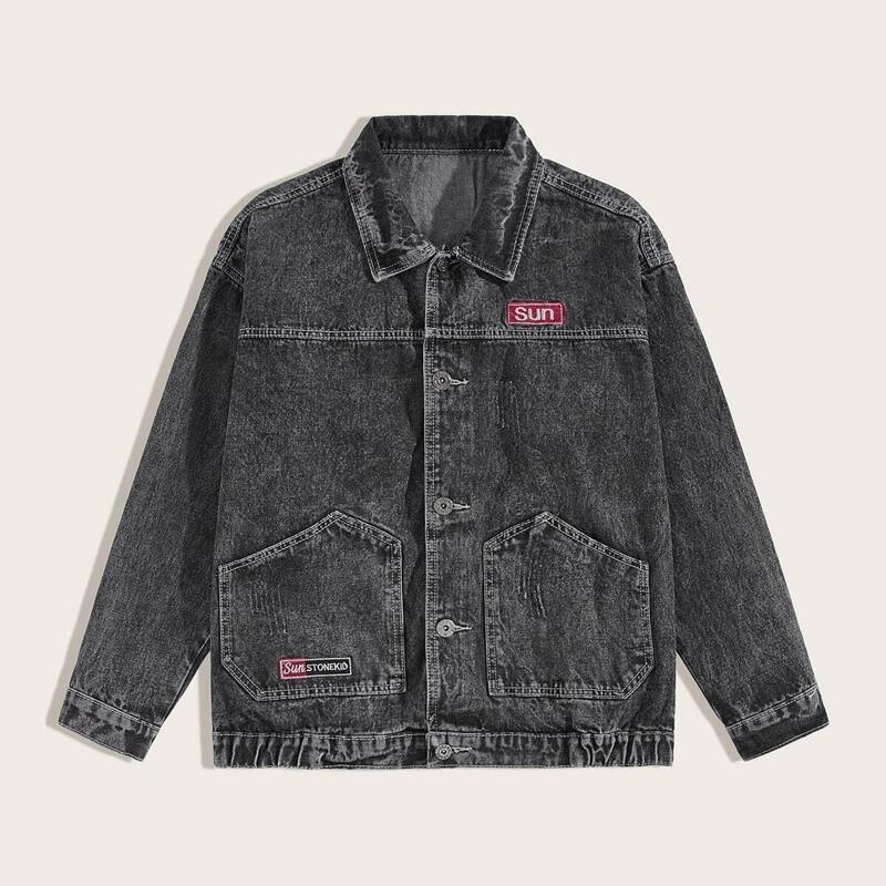 

Guys Pocket Side Falkes Denim Jacket, Grey