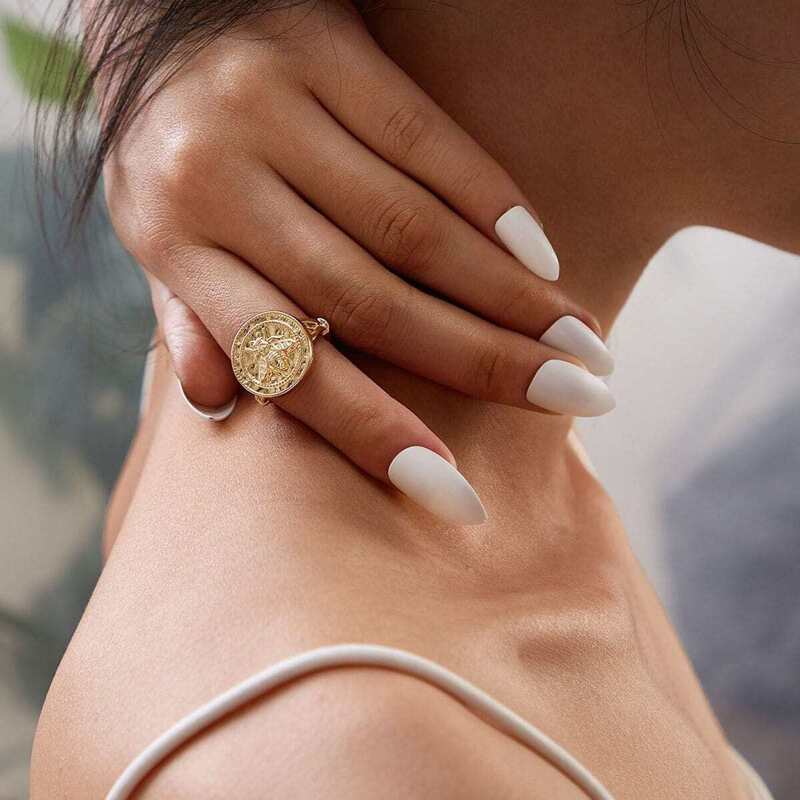 

Textured Bee Decor Ring 1pc, Gold