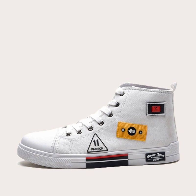 

Guys Lace-up Front High Top Sneakers, White
