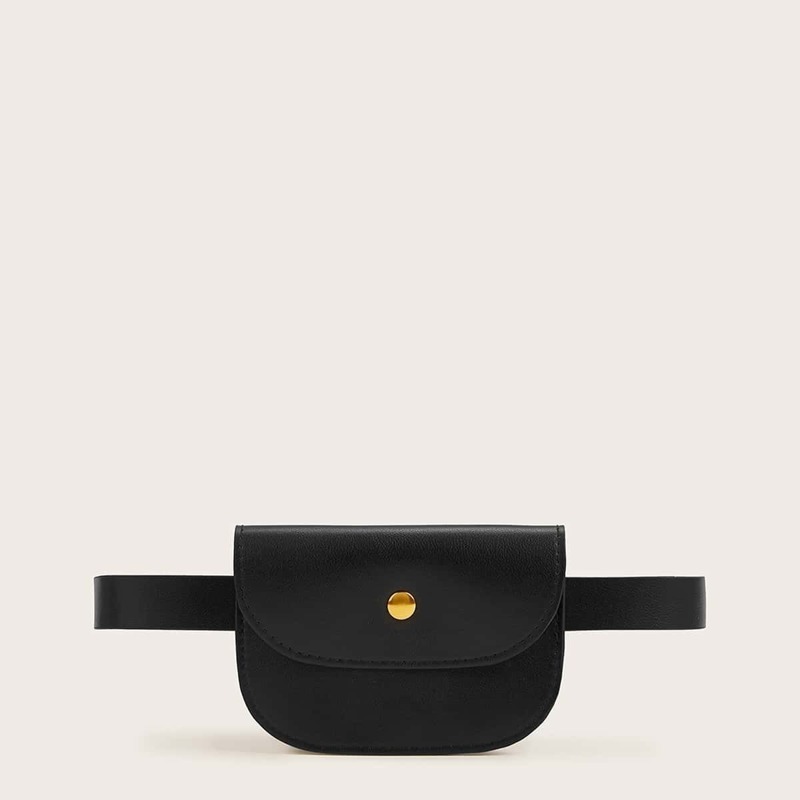 

Flap Fanny Pack With Adjustable Strap, Black