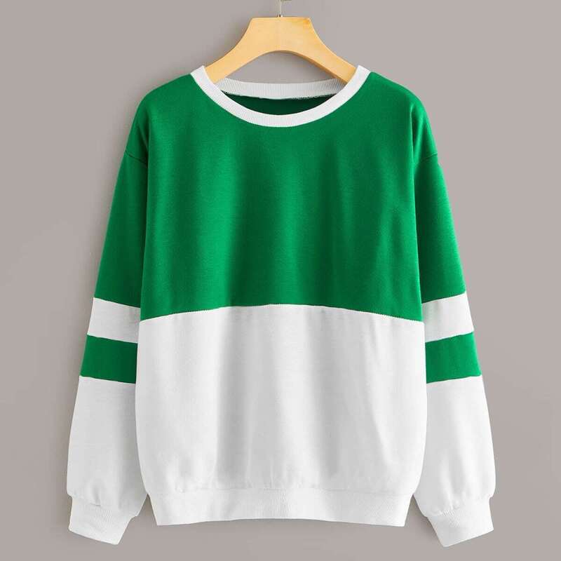 

Two Tone Drop Shoulder Sweatshirt, Multicolor