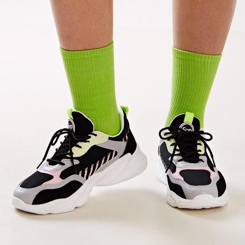 

Lace-up Front Chunky Sneakers, Multicolor