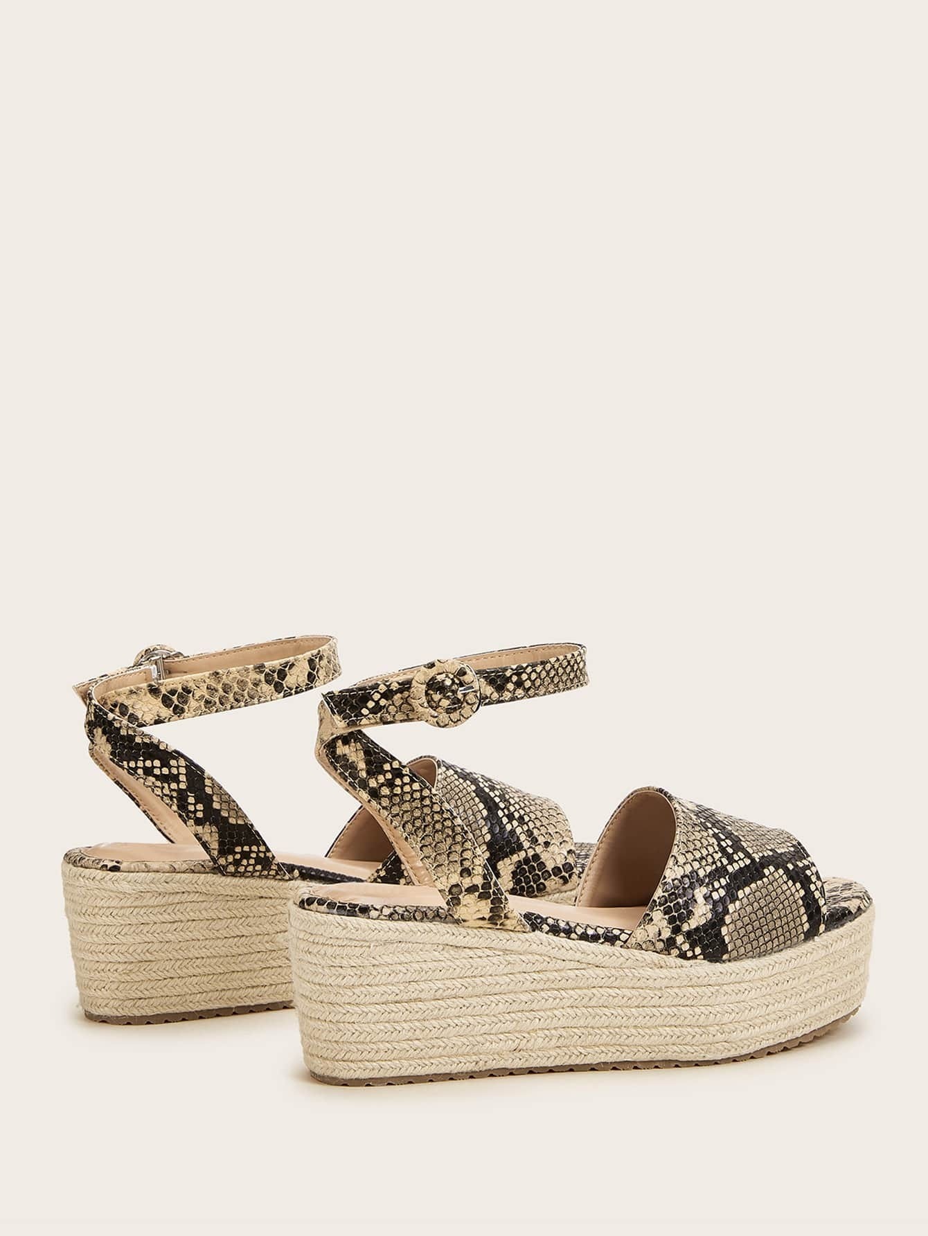 women shoes wedges snakeskin ankle strap espadrille wedges