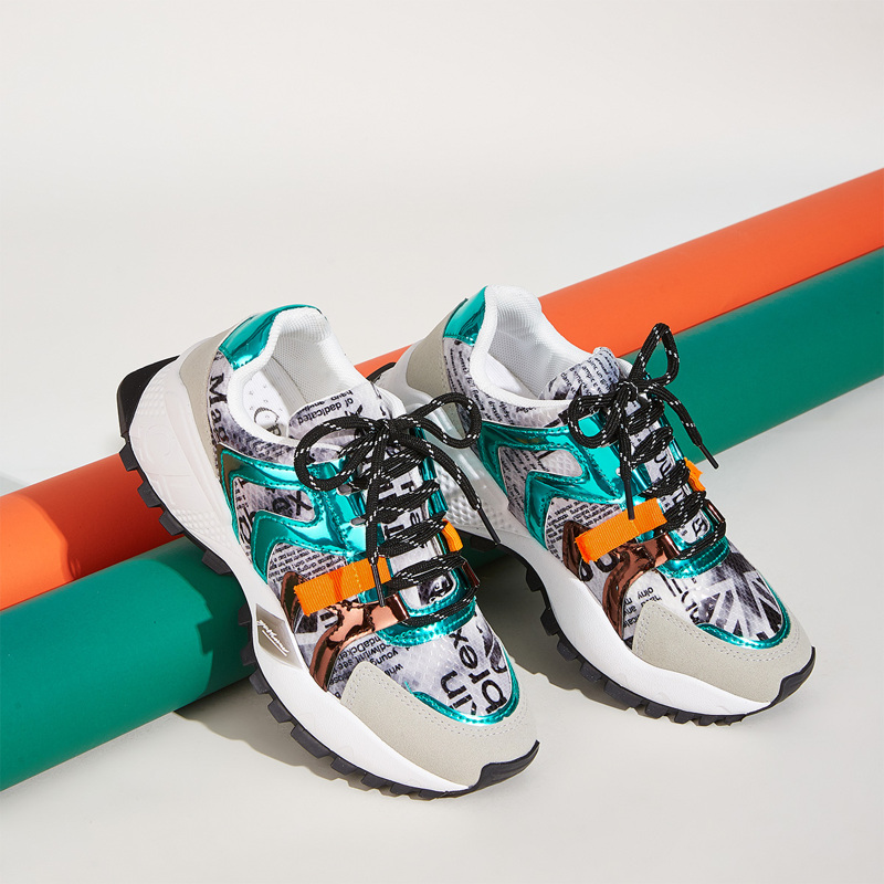 

Lace-up Front Chunky Sneakers, Multicolor