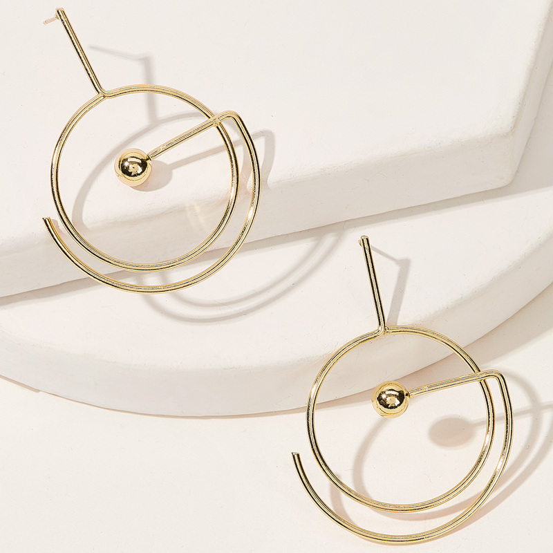 

Geometric Drop Earrings 1pair, Gold