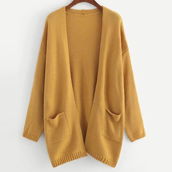 

Plus Open Front Drop Shoulder Cardigan, Yellow