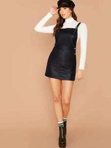 leather overall dress