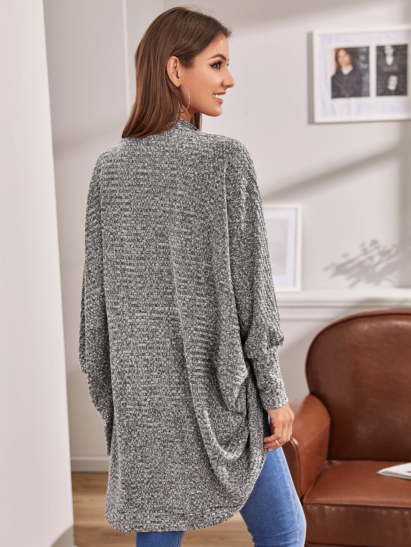 marled grey cardigan
