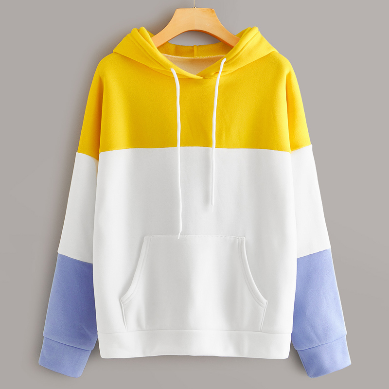 

Cut And Sew Panel Kangaroo Pocket Hoodie, Multicolor