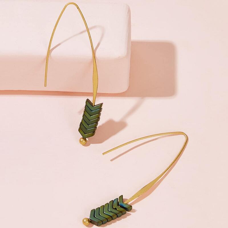 

Leaf Decor Drop Earrings 1pair, Multicolor