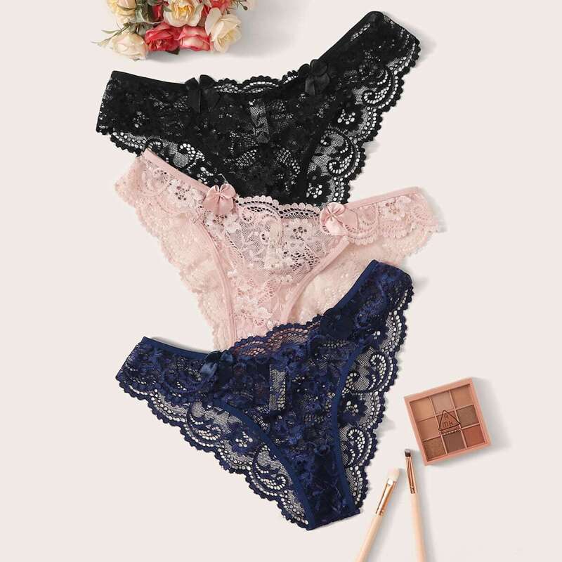 

Floral Lace Panty Set 3pack, Multicolor